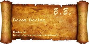 Boros Borisz névjegykártya